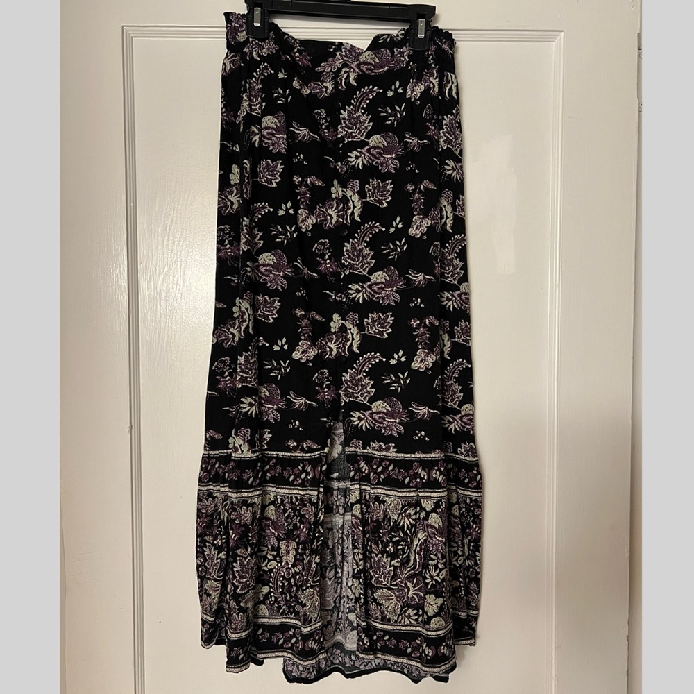 Floral Black and Purple Women's Skirt